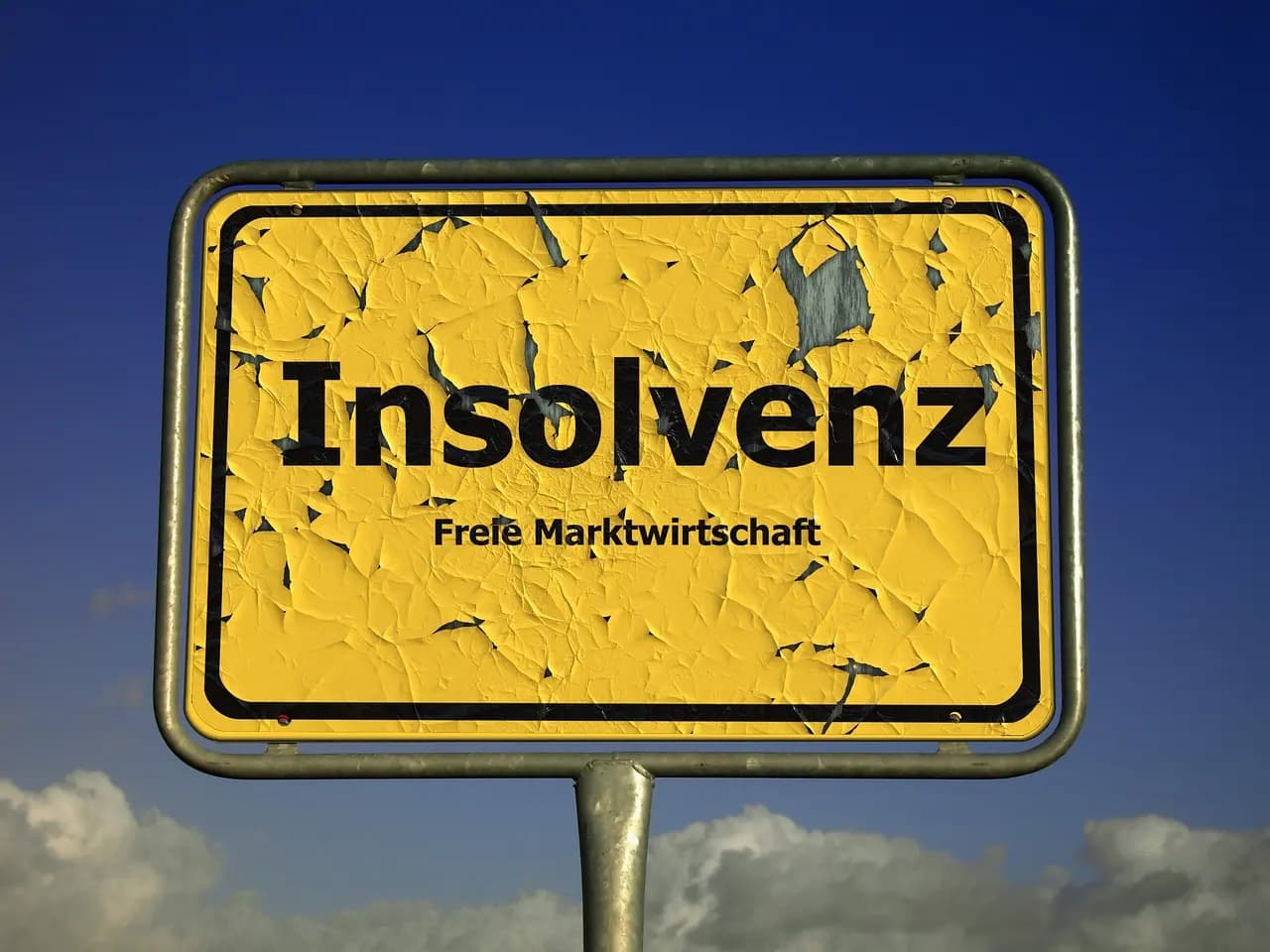 Insolvenz Strassenschild